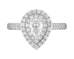 Pierścionek z żółtego i białego złota z diamentami - SI1/H - 1,00 ct - próba 585