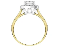 Pierścionek z żółtego i białego złota z brylantami - 0,43 ct - próba 585