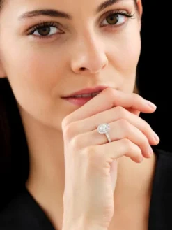 Pierścionek z żółtego i  białego złota z diamentami - SI1/H - 1,00 ct - próba 585