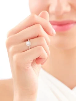 Pierścionek z żółtego i białego złota z brylantami - 0,44 ct - próba 585