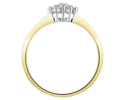 Pierścionek z żółtego i białego złota z brylantami - 0,15 ct - próba 585