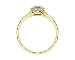 Pierścionek z żółtego i białego złota z brylantami - 0,20 ct - próba 585