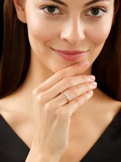 Pierścionek z żółtego i białego złota z diamentami – SI1/ H - 0,70 ct - próba 585