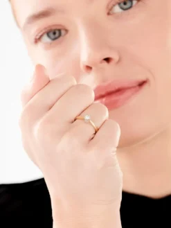 Pierścionek z żółtego i białego złota z brylantami - 0,13 ct - próba 585