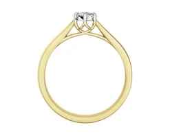 Pierścionek z żółtego i białego złota z brylantem - 0,08 ct - próba 585