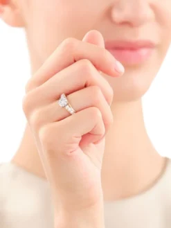 Pierścionek z żółtego i białego złota z brylantami - 0,75 ct - próba 585