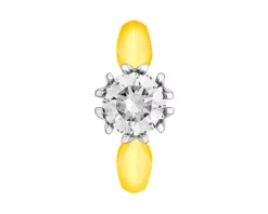 Pierścionek z żółtego i białego złota z brylantem - SI1/H - 1,50 ct - próba 750