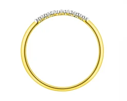 Pierścionek z żółtego i białego złota z diamentami - 0,02 ct - próba 375