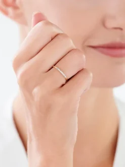 Pierścionek z żółtego i białego złota z diamentami - 0,02 ct - próba 375