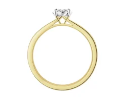 Pierścionek z żółtego i białego złota z brylantem - 0,14 ct - próba 585