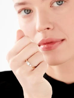 Pierścionek z żółtego i białego złota z brylantami - 0,12 ct - próba 585