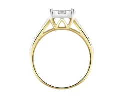 Pierścionek z żółtego i białego złota z brylantami - 0,75 ct - próba 585