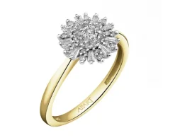 Pierścionek z żółtego i białego złota z diamentami - 0,25 ct - próba 585