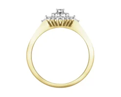 Pierścionek z żółtego i białego złota z diamentami - 0,23 ct - próba 585