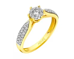 Pierścionek z żółtego i białego złota z brylantami - 0,25 ct - próba 750