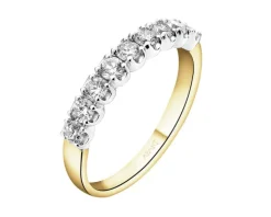 Pierścionek z żółtego i białego złota z brylantami - 0,51 ct - próba 585