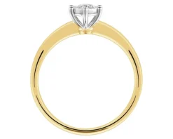 Pierścionek z żółtego i białego złota z brylantem - 0,15 ct - próba 585