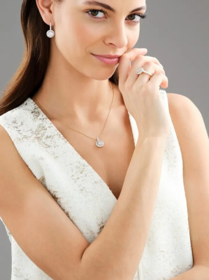 Pierścionek z żółtego i białego złota z brylantami - 1,25 ct - próba 585