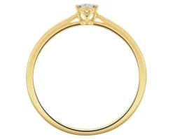 Pierścionek z żółtego i białego złota z brylantem - 0,03 ct - próba 375