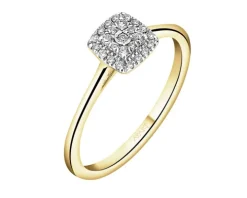 Pierścionek z żółtego i białego złota z brylantami - 0,10 ct - próba 585