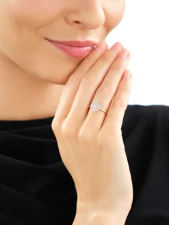 Pierścionek z żółtego i białego złota z diamentami - 0,20 ct - próba 585