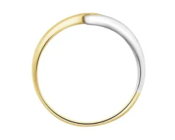 Pierścionek z żółtego i białego złota z brylantami - 0,06 ct - próba 585