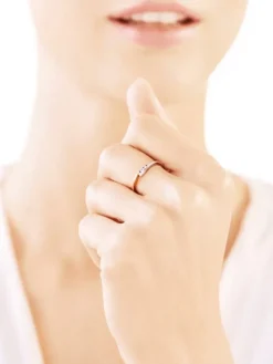 Pierścionek z żółtego i białego złota z brylantami - 0,06 ct - próba 585