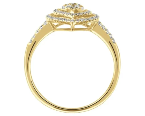 Pierścionek z żółtego złota z diamentami - 0,53 ct - próba 585