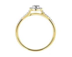 Pierścionek z żółtego złota z diamentami - 0,15 ct - próba 585