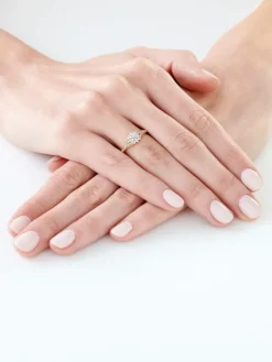 Pierścionek z żółtego złota z diamentami - 0,24 ct - próba 585