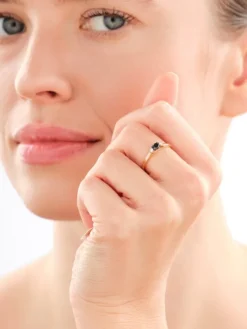 Pierścionek z żółtego złota z brylantami - 0,30 ct - próba 585