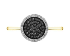 Pierścionek z żółtego złota z diamentami - 0,21 ct - próba 585