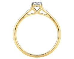 Pierścionek z żółtego złota z brylantami - 0,24 ct - próba 585