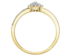 Pierścionek z żółtego złota z diamentami - 0,05 ct - próba 375