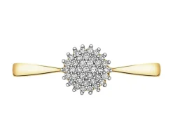 Pierścionek z żółtego złota z diamentami - 0,10 ct - próba 585