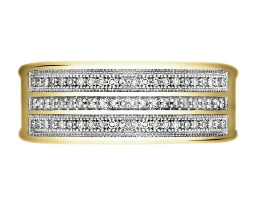 Pierścionek z żółtego złota z diamentami - 0,18 ct - próba 585