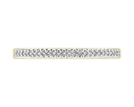 Pierścionek z żółtego złota z diamentami - 0,06 ct - próba 375