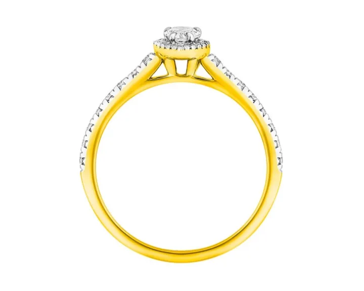 Pierścionek z żółtego złota z diamentami - SI2/H - 0,60 ct - próba 585