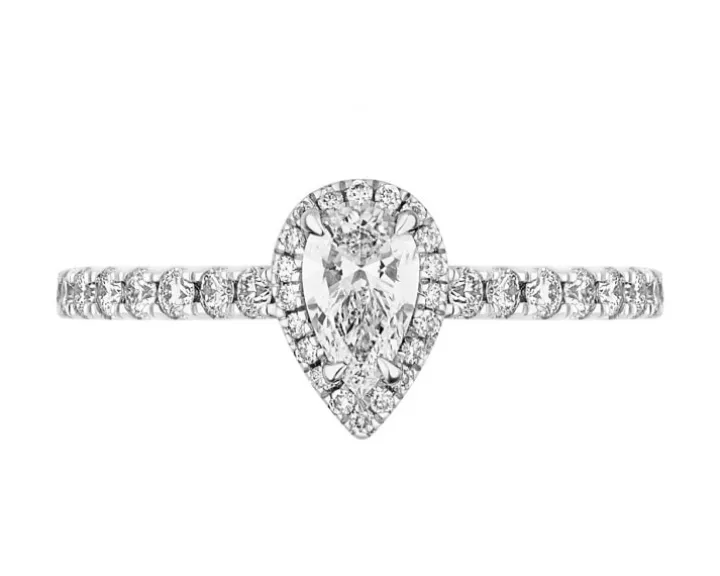 Pierścionek z żółtego złota z diamentami - SI2/H - 0,60 ct - próba 585