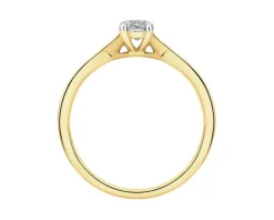 Pierścionek z żółtego złota z brylantem - 0,31 ct - próba 750