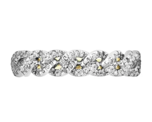 Pierścionek z żółtego złota z diamentami - 0,19 ct - próba 585