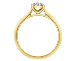 Pierścionek z żółtego złota z brylantami - 0,09 ct - próba 585