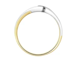 Pierścionek z żółtego złota z diamentami - 0,09 ct - próba 585