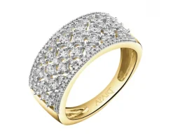 Pierścionek z żółtego złota z diamentami - 0,50 ct - próba 585