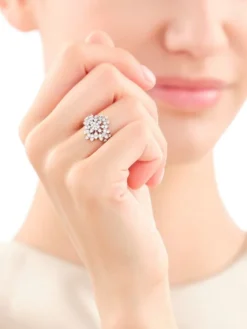 Pierścionek z żółtego złota z brylantami - 0,77 ct - próba 585