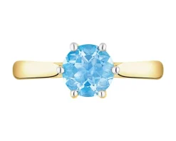 Pierścionek  z żółtego złota z diamentami - 0,02 ct - próba 375