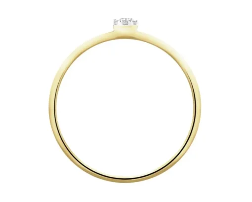 Pierścionek z żółtego złota z diamentami - 0,02 ct - próba 375