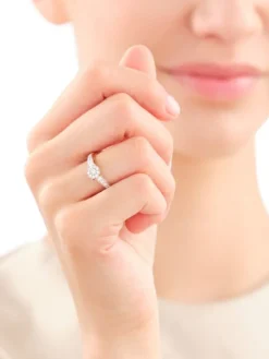 Pierścionek z żółtego złota z brylantami - 0,50 ct - próba 585