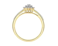 Pierścionek z żółtego złota z diamentami - 0,24 ct - próba 585