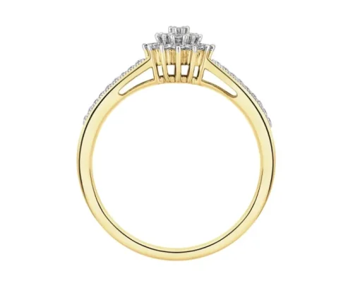 Pierścionek z żółtego złota z diamentami - 0,24 ct - próba 585